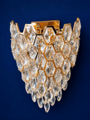 607 1b luxury crystal hexagon gold wall lamp lighthouse mauritius