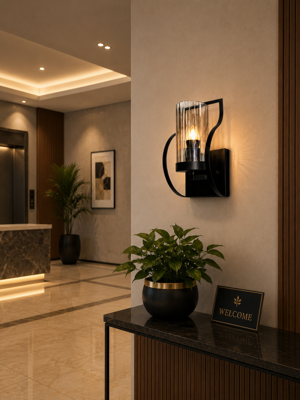 8642 1 black smoke glass wall lamp lighthouse mauritius