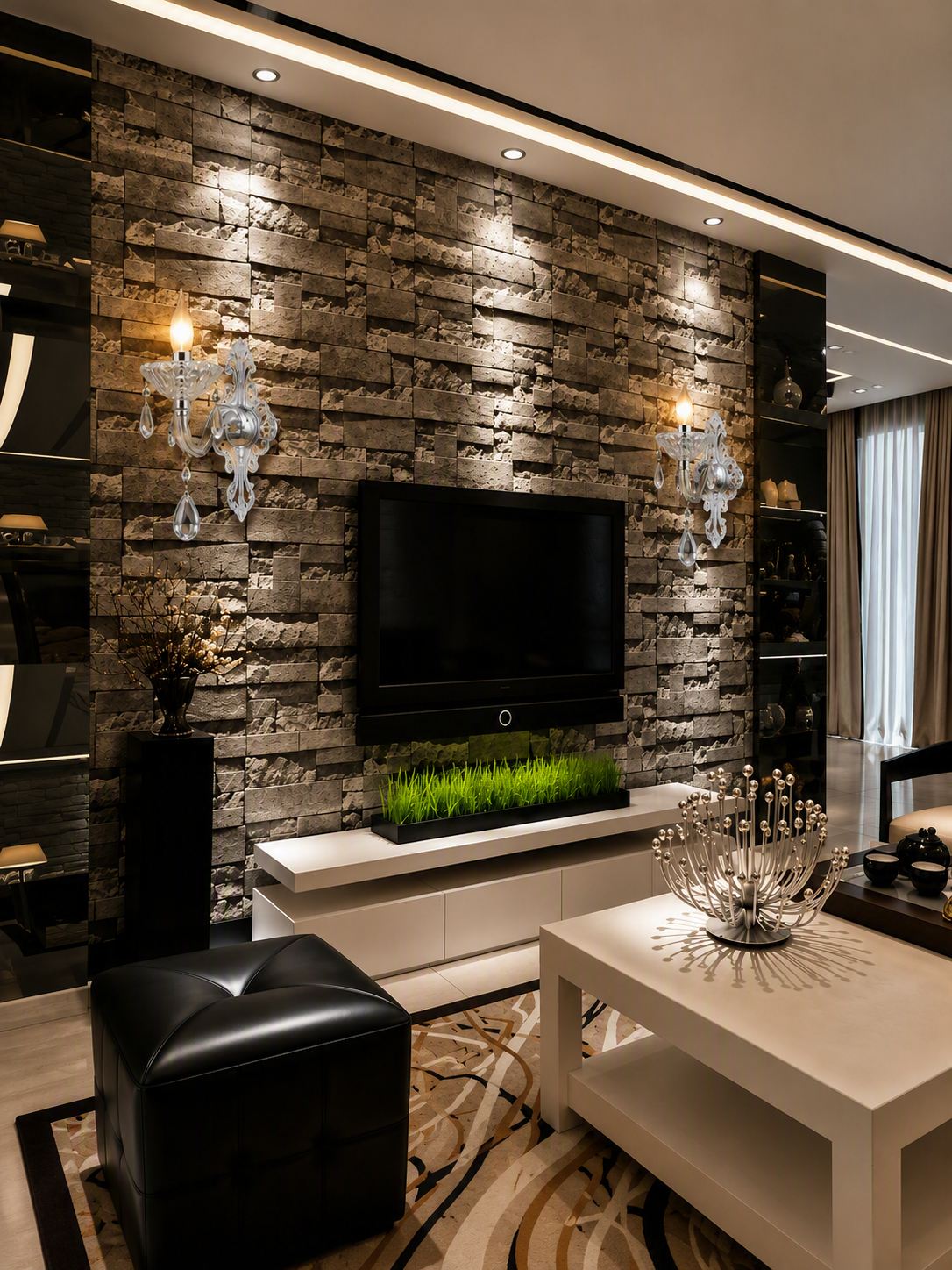 88036-1W Luxury Crystal Chrome Wall Lamp - Image 2