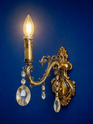 9417-1W Luxury Crystal Gold Wall Lamp for Elegant Spaces