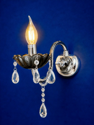 9432-1W-BK Luxury Crystal Black Wall Lamp