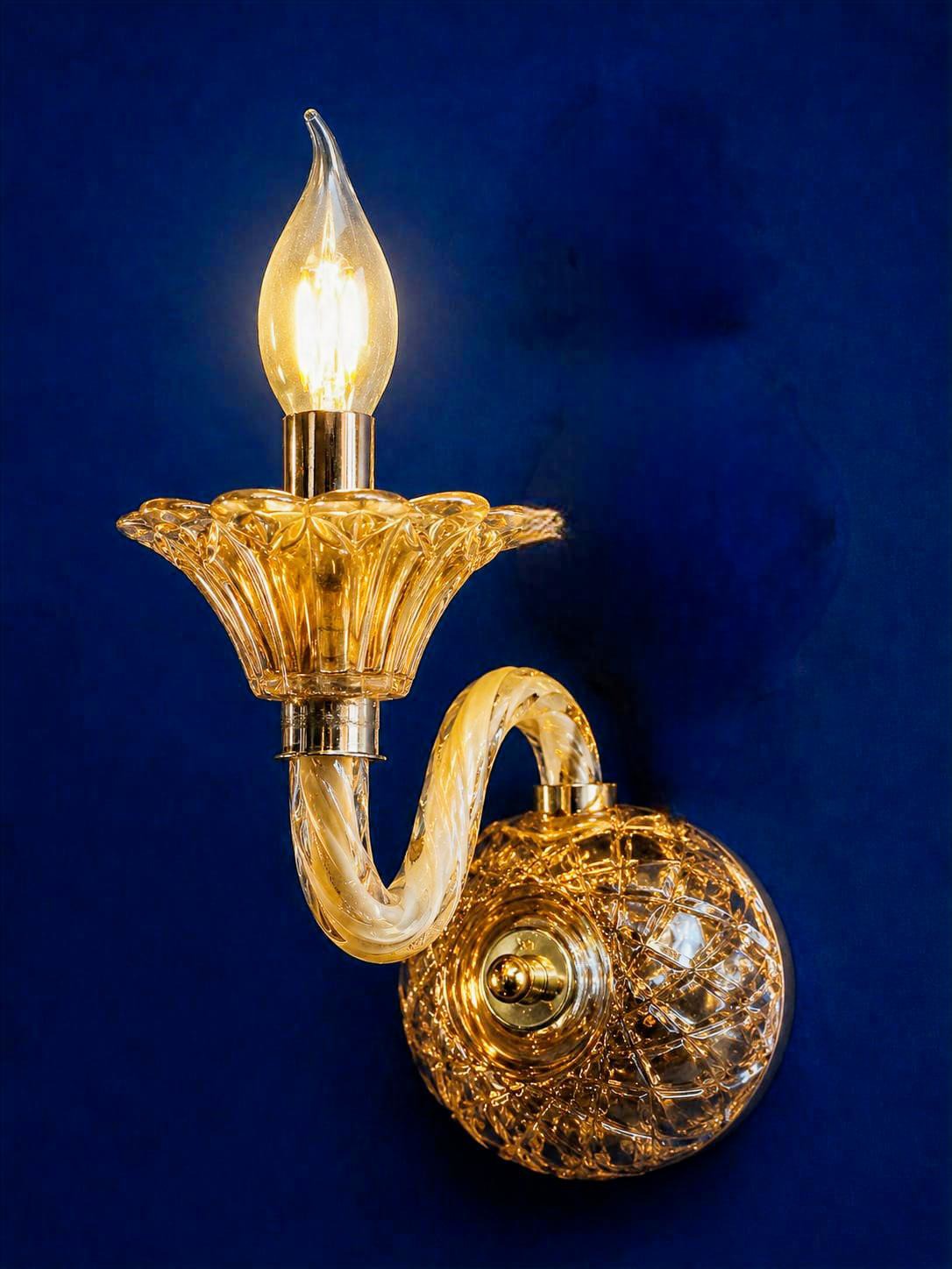 H020-1W Luxury Crystal Gold Wall Lamp