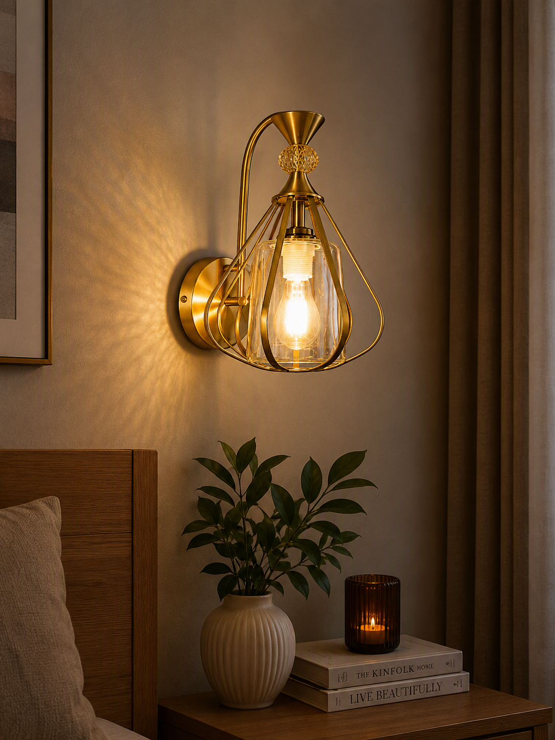 h701 1w gold cage glass wall lamp lighthouse mauritius