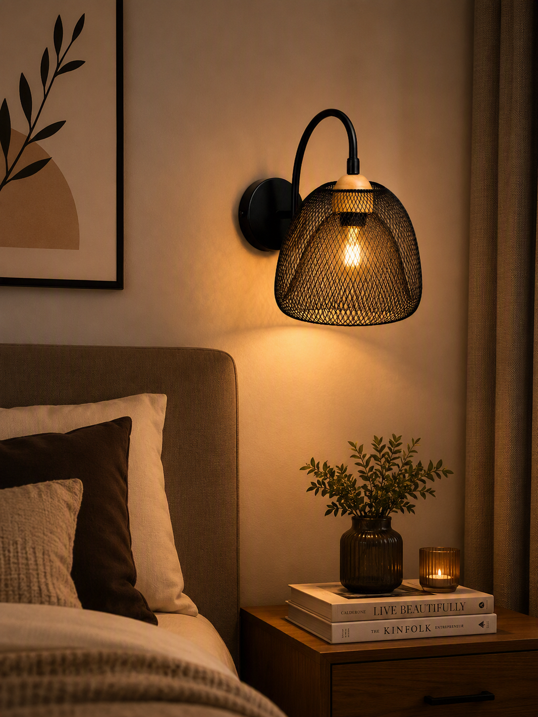 2057-1B Modern Black Metal Wall Lamp - Image 2