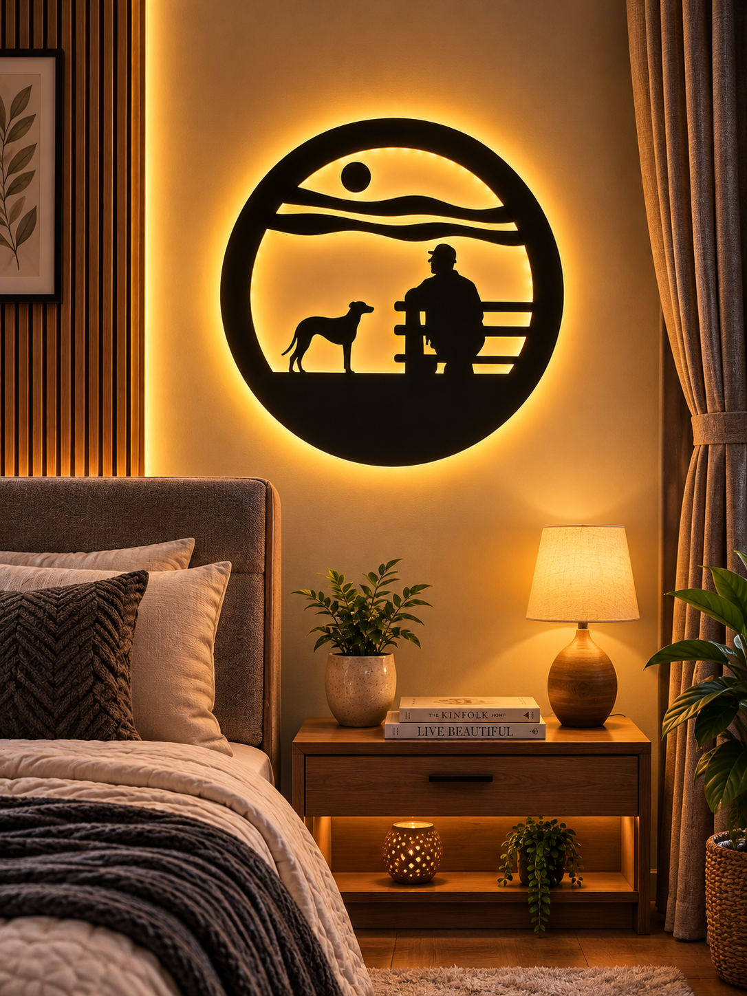 8043 Man & Dog LED Decorative Wall Lamp - Image 2