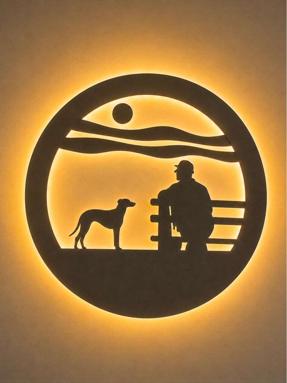 8043 Man & Dog LED Decorative Wall Lamp