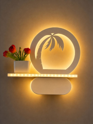 DY8008 Modern LED Decorative Shelf Wall Lamp with Coconut Tree Design