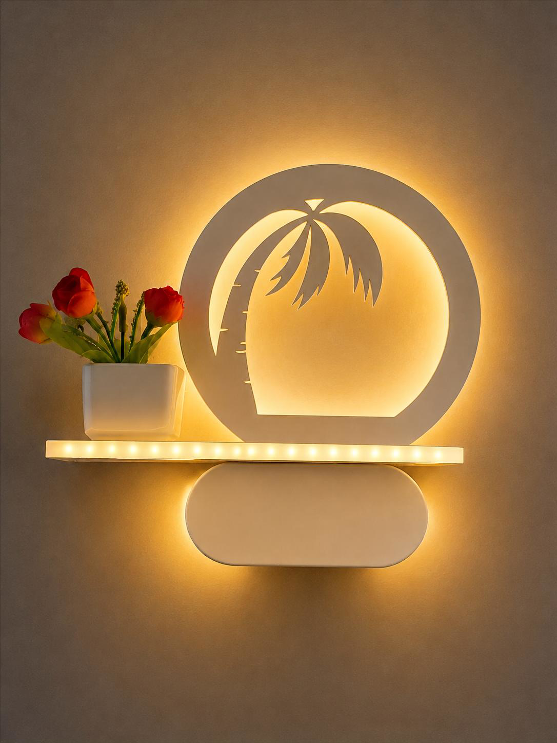DY8008 Modern LED Decorative Shelf Wall Lamp with Coconut Tree Design
