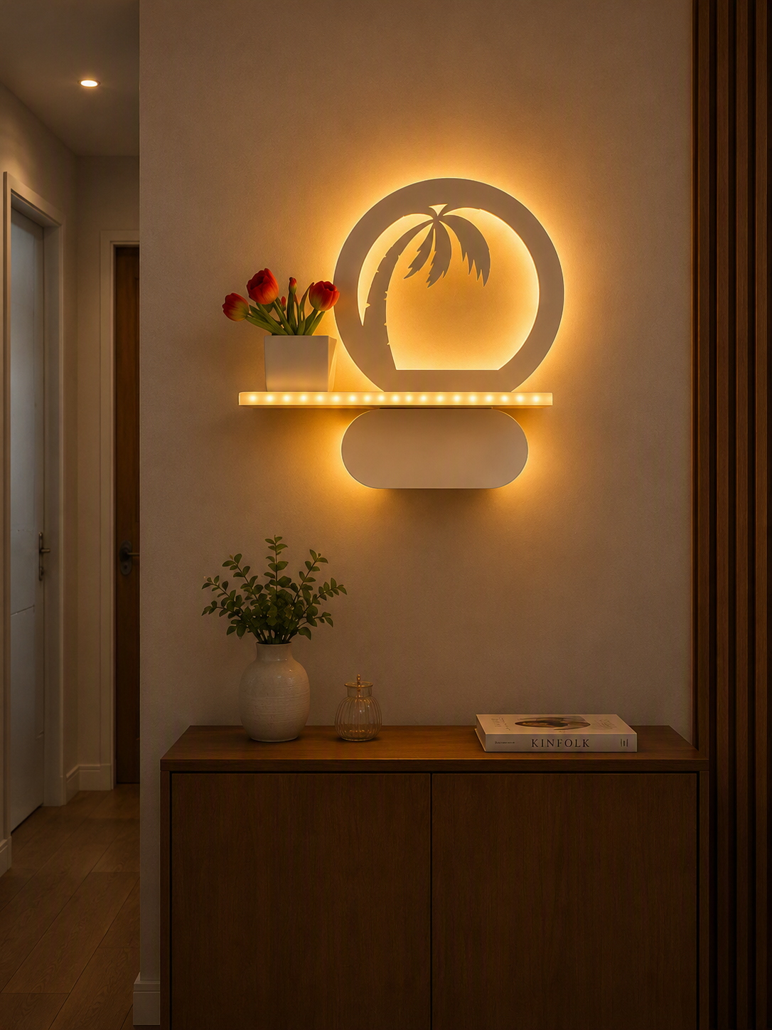 DY8008 Modern LED Decorative Shelf Wall Lamp with Coconut Tree Design - Image 2