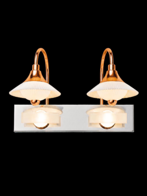MK 351/2 Modern Dual Glass Wall Lamp – Rose Gold Finish